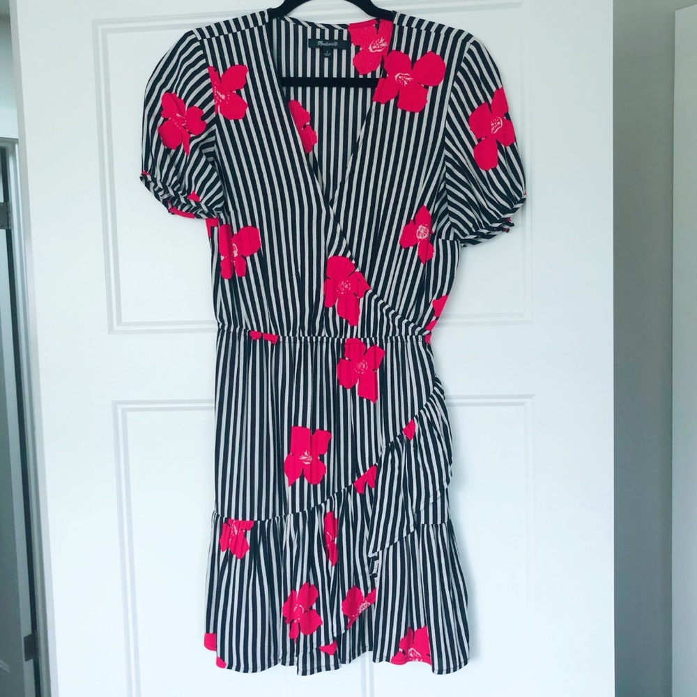 Madewell Ruffle-Wrap dress in Candied Orchids